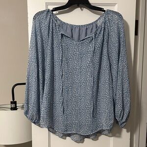 Blue Animal Print Blouse